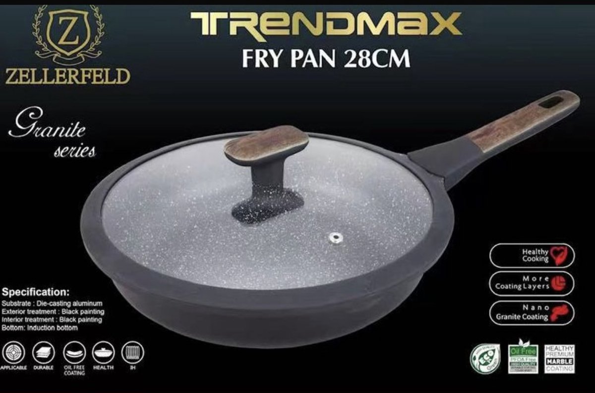 Senella koekenpan met deksel - Frypan 28CM - PFAS-vrij - Keramisch - Geschikt voor Inductie - Lichtgewicht