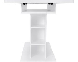 Uitbreidbare Eettafel HomeByNicole – Rechthoekige Keukentafel met Opbergruimte – Witte Tafel voor Eetkamer, Keuken en Woonkamer – 4 tot 6 Personen – Modern Design & Robuust Materiaal