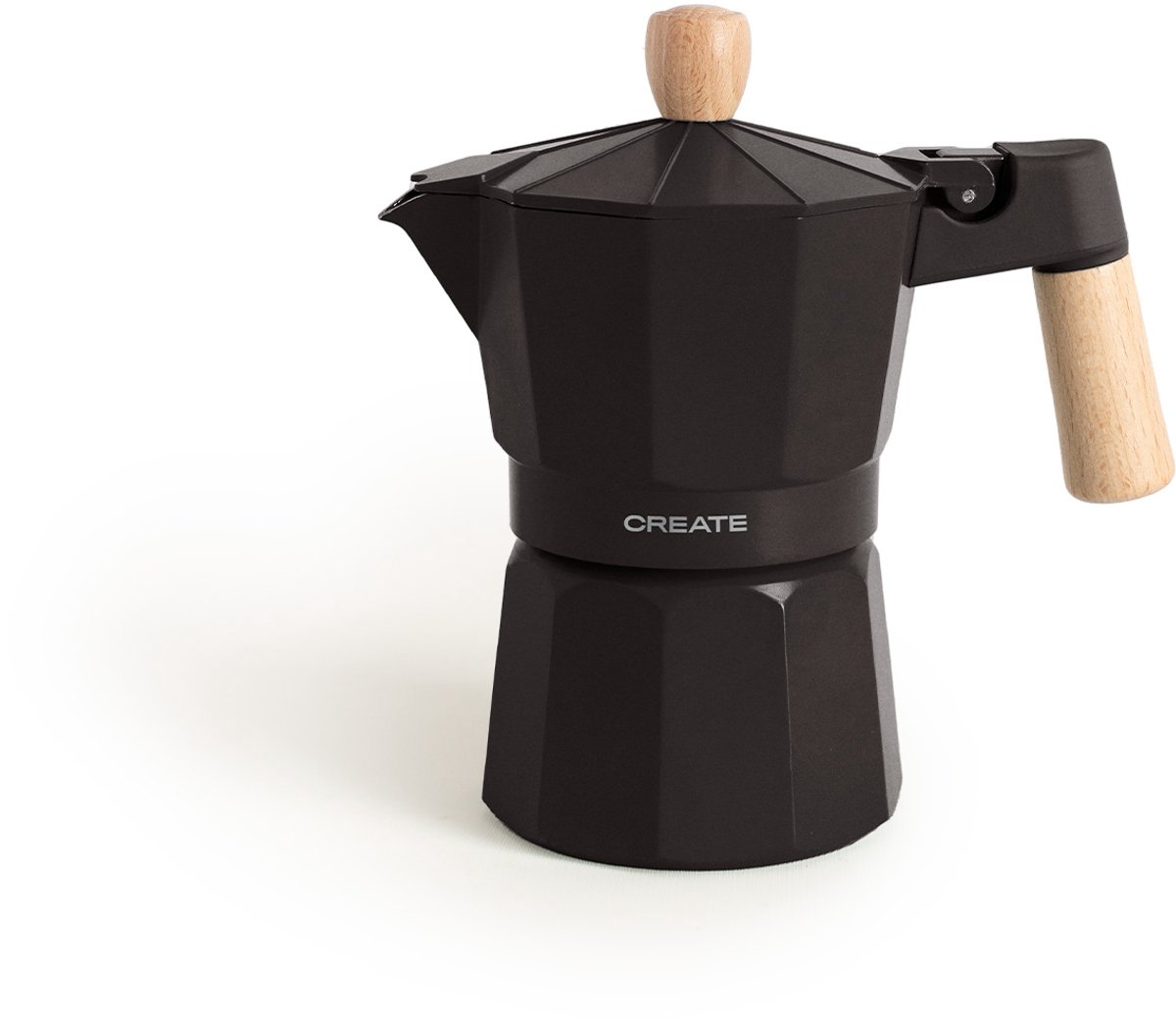 CREATE - Italiaanse koffiezetter - Zwart - Zonder inductieadapter - 6 kopjes / 350ml - THERA MOKA RETRO