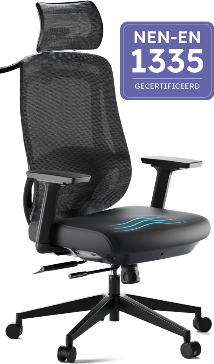 Roveo Ergonomische Bureaustoel - Office Gaming Chair - Volwassenen Game Stoel - Gamestoel - Zwart - Roveo - €189,00