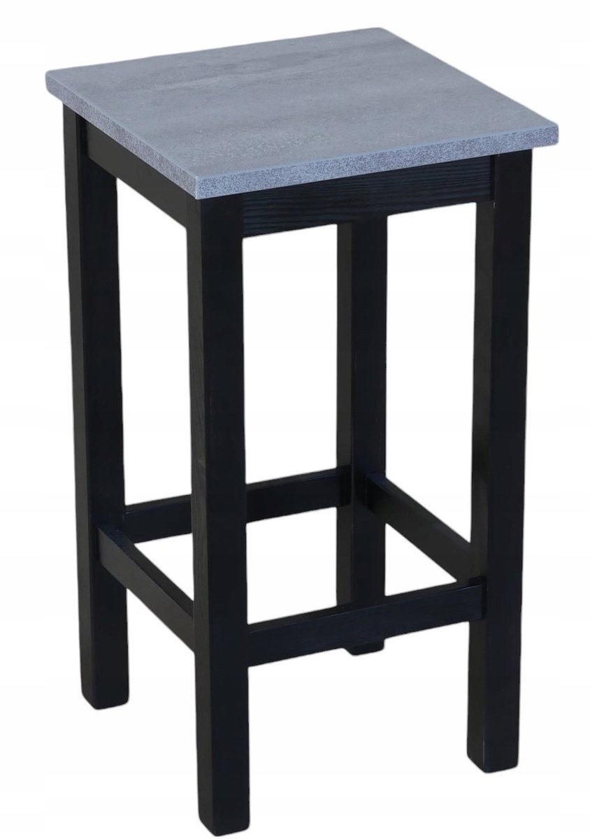 Hoge barkruk 60cm zwart/beton - Modern design, massief hout