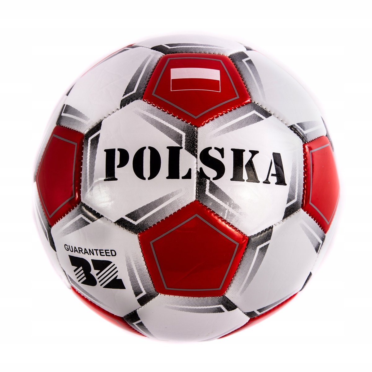 1200x1200.jpg Lederen Voetbal Maat 5 - Wit/Rood - Trainingsbal - Afbeelding 1