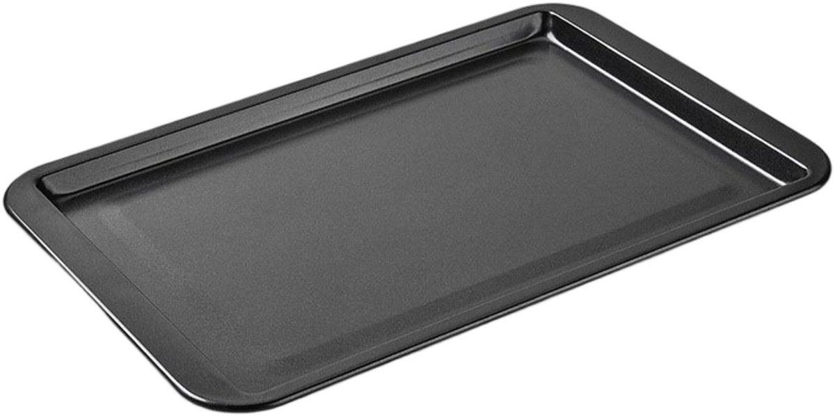 Bakvorm met rand – Zilveren bovenkant – Gecoat staal – 38*25 cm – Zwart