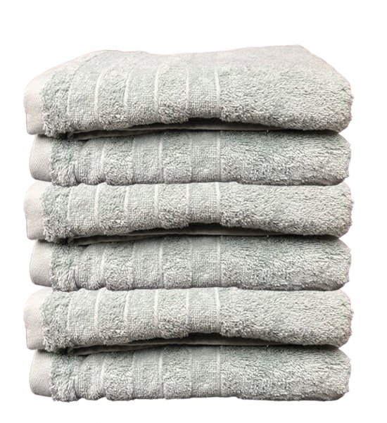 Handdoeken 50x100 cm. - Hotel DeLuxe badtextiel - Zee Groen - 6 stuks - super zacht - hotel kwaliteit - 550 GRAMS!