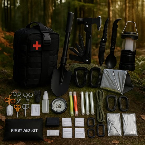 S4H - Nood Survival Pakket – Complete 250-delige Survival Kit met EHBO, Tools & Tent – Noodpakket voor Thuis, Auto, Reizen & Outdoor – Waterdichte Tactische Rugtas