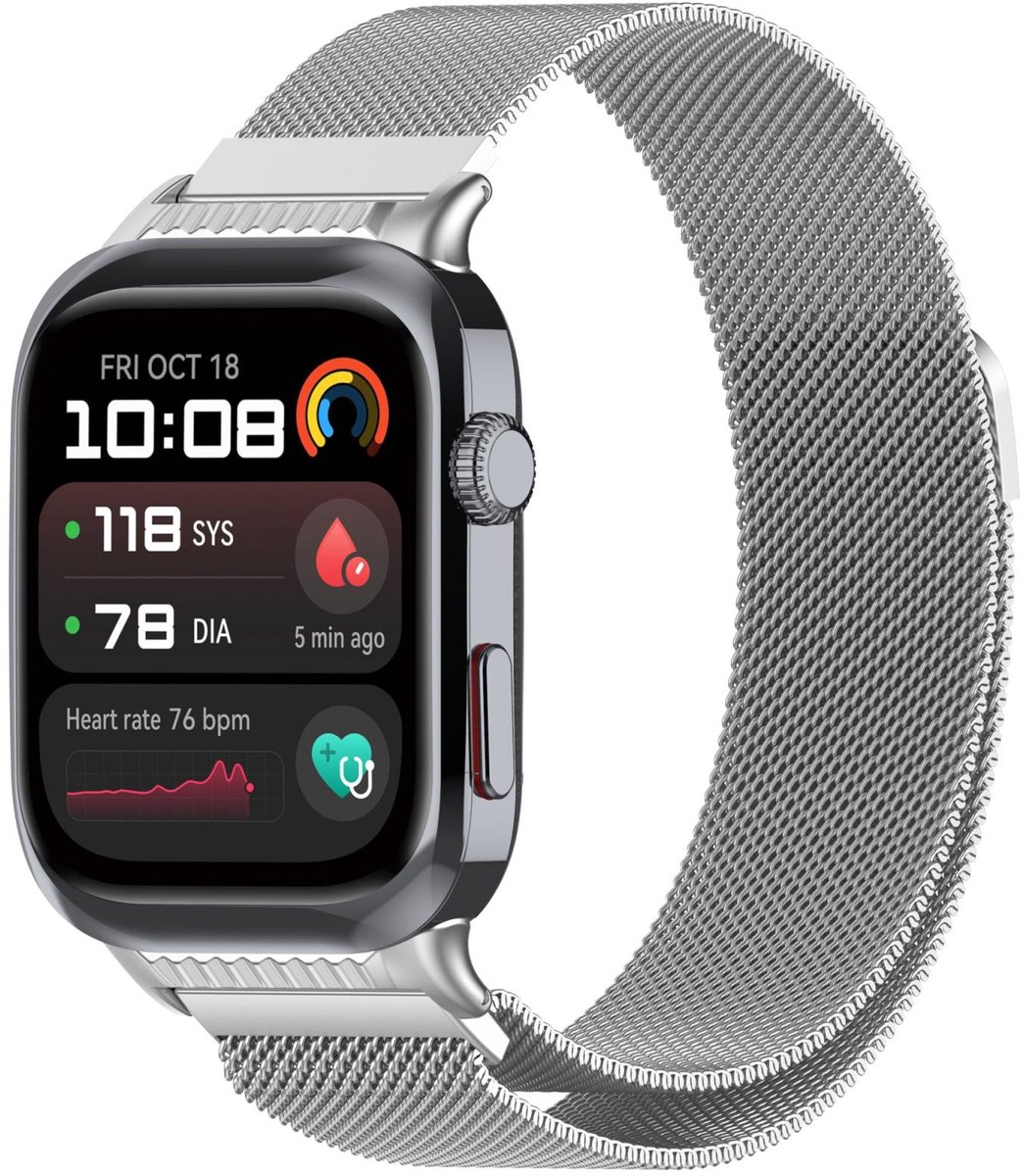 Milanees bandje - geschikt voor Huawei Watch D2 - magneetsluiting - zilver