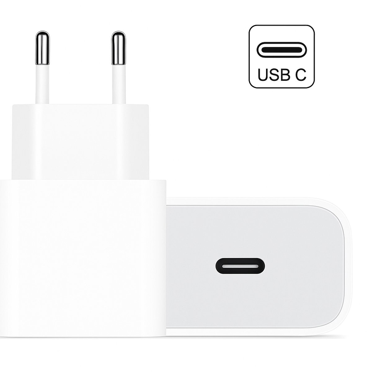 Vastiq Power® USB-C Oplader 20W Snellader – Power Delivery Adapter – Compacte USB-C Lader voor Smartphones & Tablets – Wit