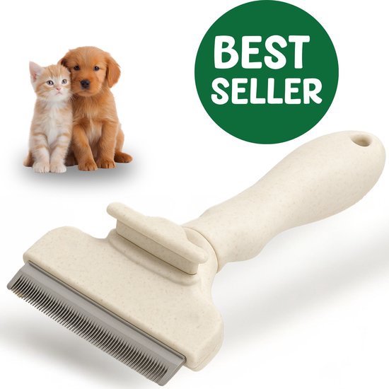 Woefy Slickerborstel - Haarverwijderaar - Hondenborstel - Kattenborstel - Furminator - Duurzaam - Veilig - Large