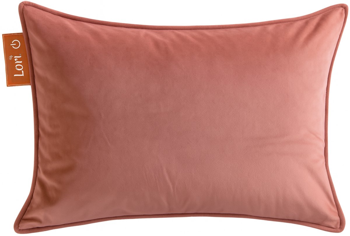 Lori® Warmtekussen - Elektrisch & Oplaadbaar - 45x60 cm - Draadloos & Infrarood - Rug, Nek & Schouder - Roze Velvet - Incl. Powerbank