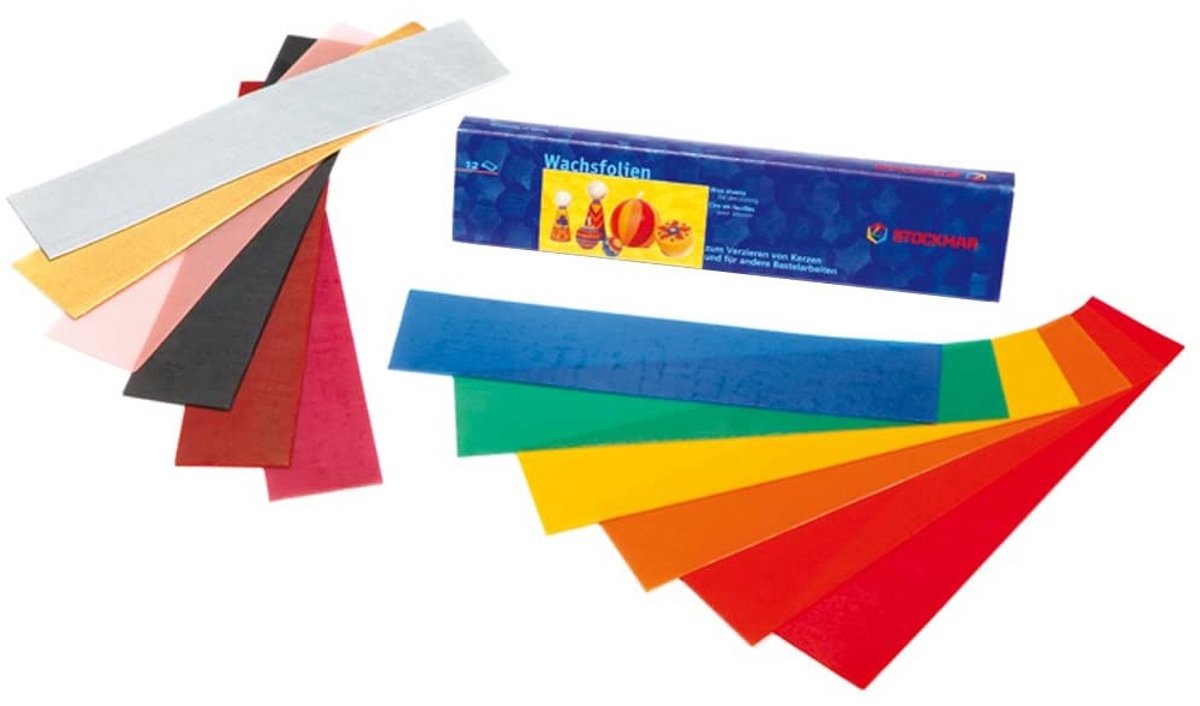 Stockmar Versierwas Smal - 12 kleuren voor kaarsen versieren - 20x4 cm