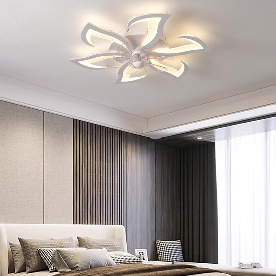 VIN® Plafondventilator Met Verlichting - Smart Lamp Met Afstandsbediening – Plafonniere Keuken Lamp Met 6 Ventilatiesnelheden - Woonkamerlamp – Plafond Ventilator Lamp Met Timer — afbeelding 3