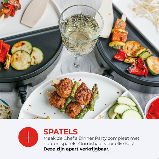 Bourgini Chef's Dinner Party Gourmetstel – 4 Personen – Bakplaat - PFAS-vrij - Vaatwasserbestendig