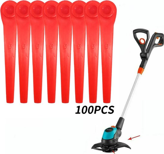 Kunststof vervangende messen 100x L70 7cm zeskant voor Gardena Easycut Li-18/23 R grasmaaiers