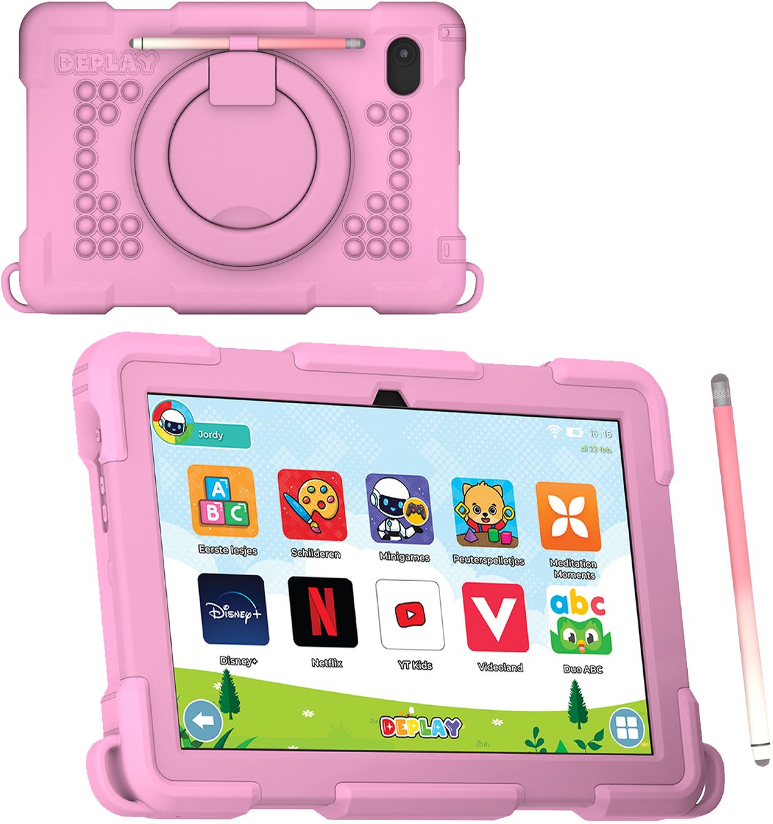 Bol.com DEPLAY Kids Tablet PRO 4 - Kindertablet vanaf 2 jaar - Tablet Voor Kinderen - Tablet Kind - Met Pen, Beschermhoes en Scr... aanbieding