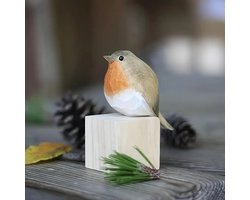 Roodborstje,geschikt voor binnen en buiten,tuindecoratie,hout,grafdecoratie