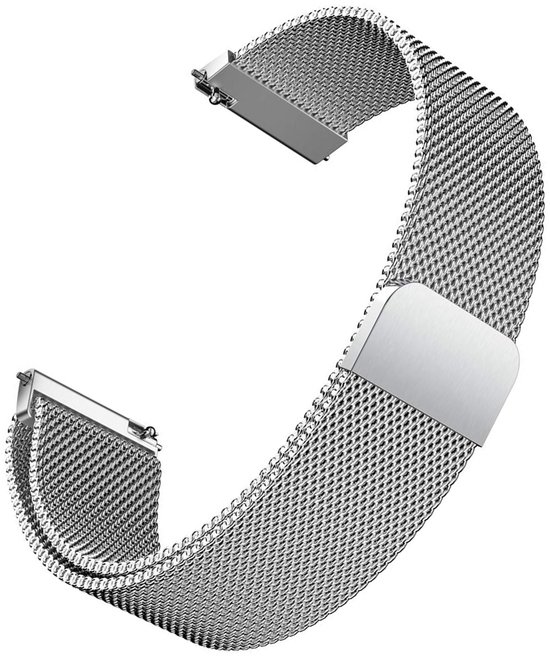 Bracelet magnétique en acier inoxydable Argent compatible avec les Garmin Venu 4 41 mm, Huawei Watch GT 6 41 mm, Watch 5 42 mm, OnePlus Watch 3 43 mm et Xiaomi Watch S4 41 mm.