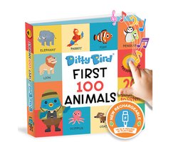 Ditty Bird- Ditty Bird First 100 Animals Interactive Sound Book for Toddlers 1- 3 Speech Therapy Learning Books for 1 Year Old