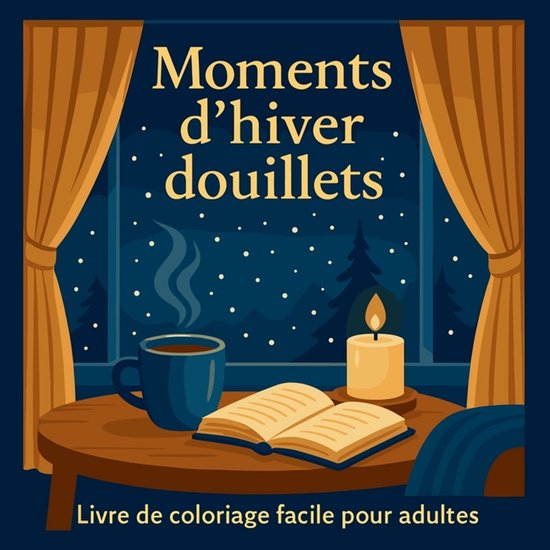 Moments d'hiver douillets - Livre de coloriage facile pour a ... - cover