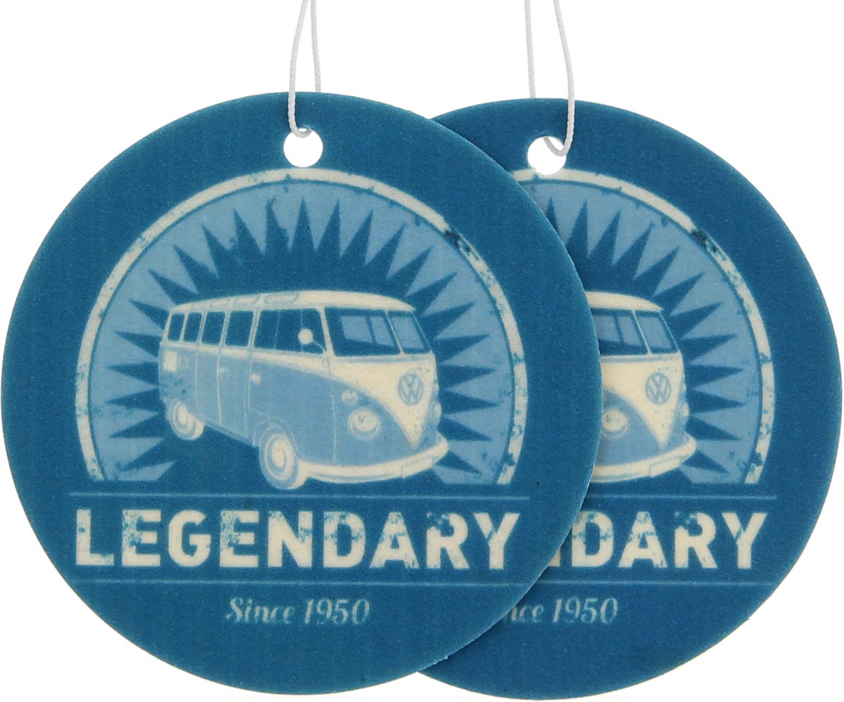VW Collection by BRISA - Set van 2 Volkswagen luchtverfrissers met VW T1 Bulli Bus-motief (Vers)