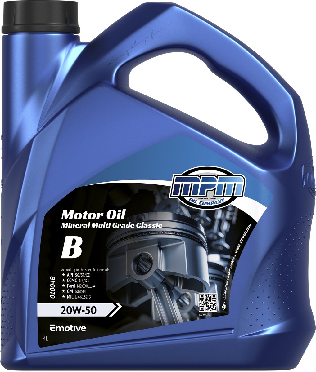 MPM Motorolie 20w50 Multigrade Klassiek - 4 liter