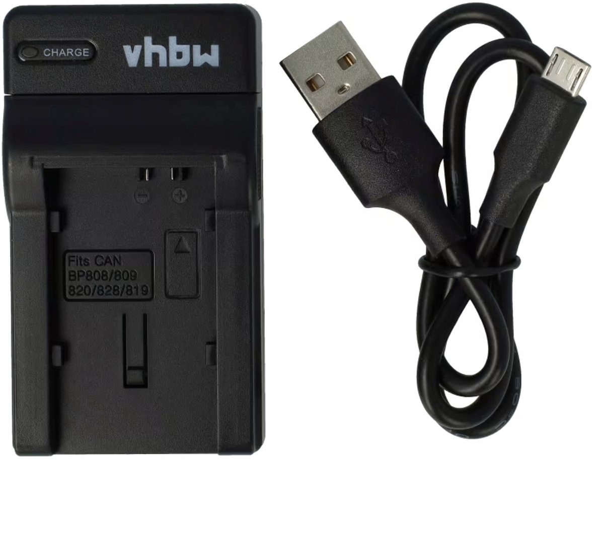 vhbw USB-C-oplader compatibel met Canon Legria FS100, FS10, FS200, FS19, FS11, FS21, FS20 camera/camcorder - oplaadstation + USB-C-kabel met oplaadindicator