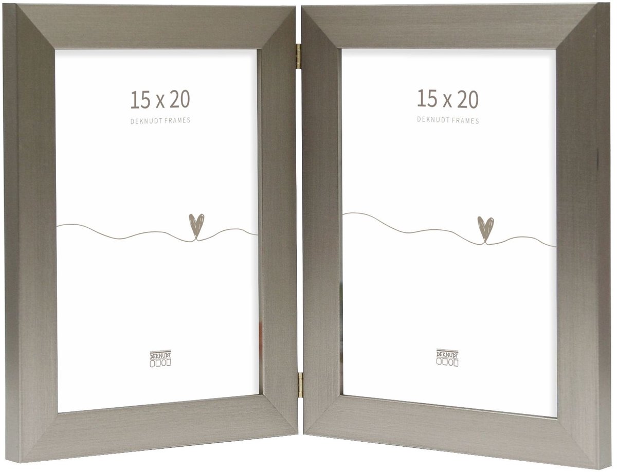 Deknudt Frames fotolijst S41VD1 H2V - zilver - tweeluik - 2x 15x20 cm