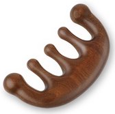 Houten Hoofdmassage Kam – Sandelhout – Gua Sha – Stimuleert Haargroei & Ontspanning