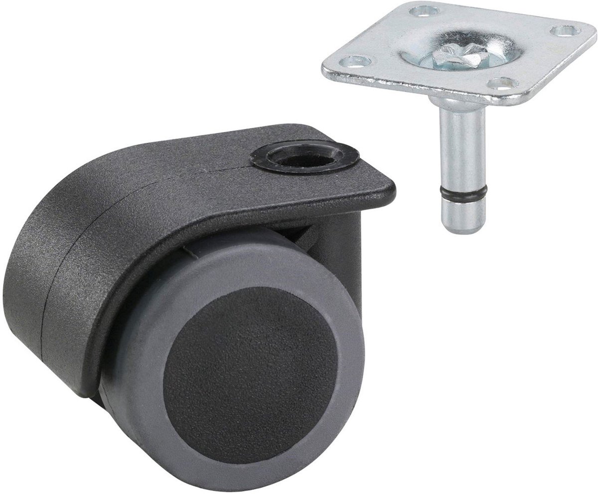 Dörner + Helmer - Parket- en meubelwiel 35mm - 70kg - zwart