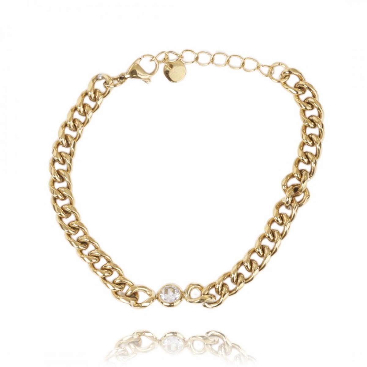 Edelstalen polsarmband verguld met 14k goud/ verjaardag cadeau/ sOwiesO shop/ roestvrij staal/ elegante en luxe armband/