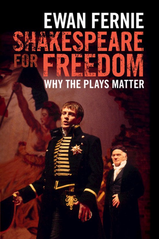 Boekcover van "Shakespeare for Freedom" met mannen in historische kostuums.