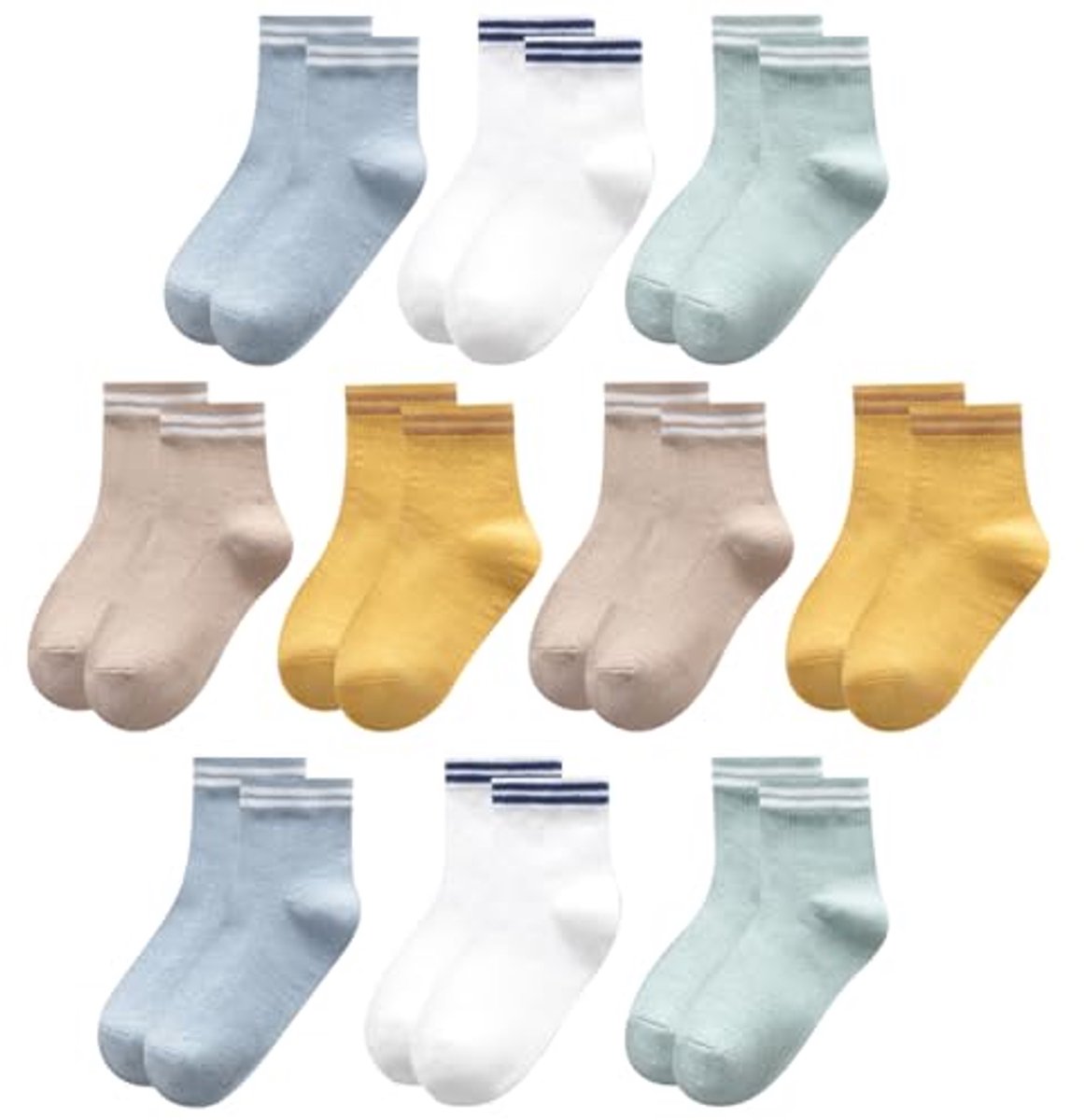 Ademende Babysokken voor Peuters - 10 Paar, Geschikt voor 1-3 Jaar, Kleurrijke en Comfortabele Sokken