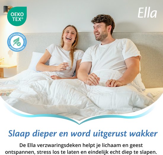 Ella Verzwaringsdeken 7kg 150 x 200cm - Weighted Blanket - Verzwaarde Deken - OEKO-TEX Gecertificeerd - Lichtgrijs