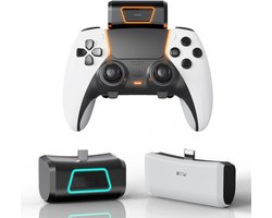 PS5 Controller Powerbank 2000mAh – draadloze oplader - Voor DualSense & DualSense Edge – Met 2 Ophanghaken voor controller en headset