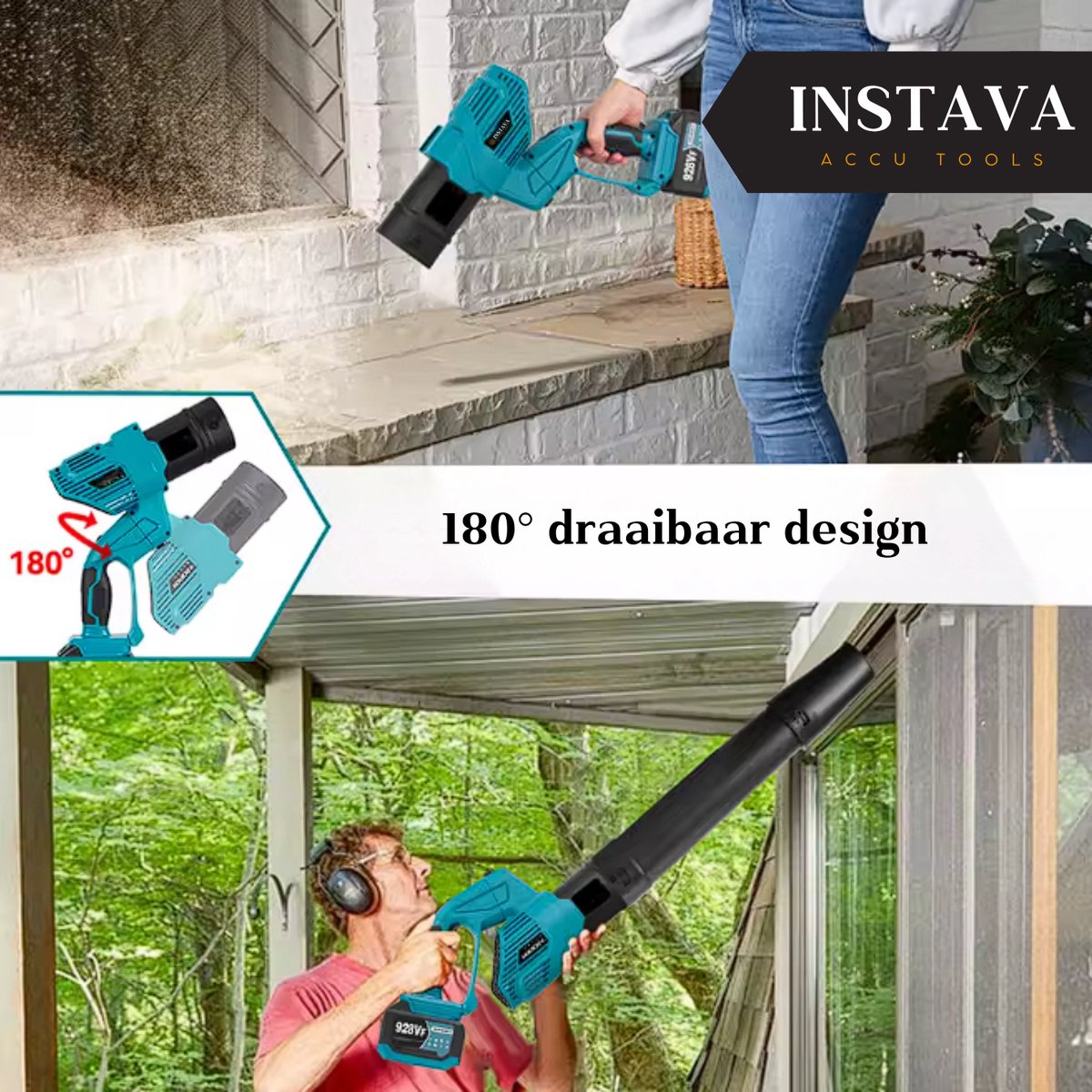 Instava Accu Bladblazer 2-in-1 – 1x 5.0Ah – 200 km/h – 5 Snelheden – Compatibel met Makita LXT 18V – foto 5