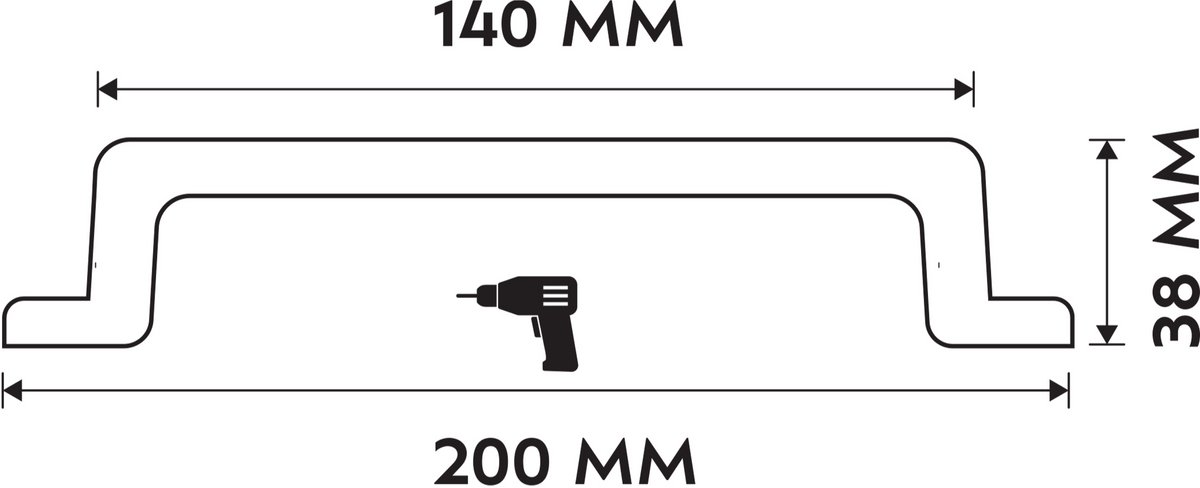 Differnz | Meubelgreep Recht | 200 mm | Mat Chroom