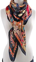 Mooie dunne Dames sjaal satijn Rood -Youhomy accessoires XL Silk sjaal- 90x180 cm Langwerpige satijn sjaal - zijden sjaal- Luxe shawl- Omslagsjaal- Moederdag cadeau- Bloemen Design| cadeaus voor vrouwen| Moederdag| Verjaardag | Feestdagen