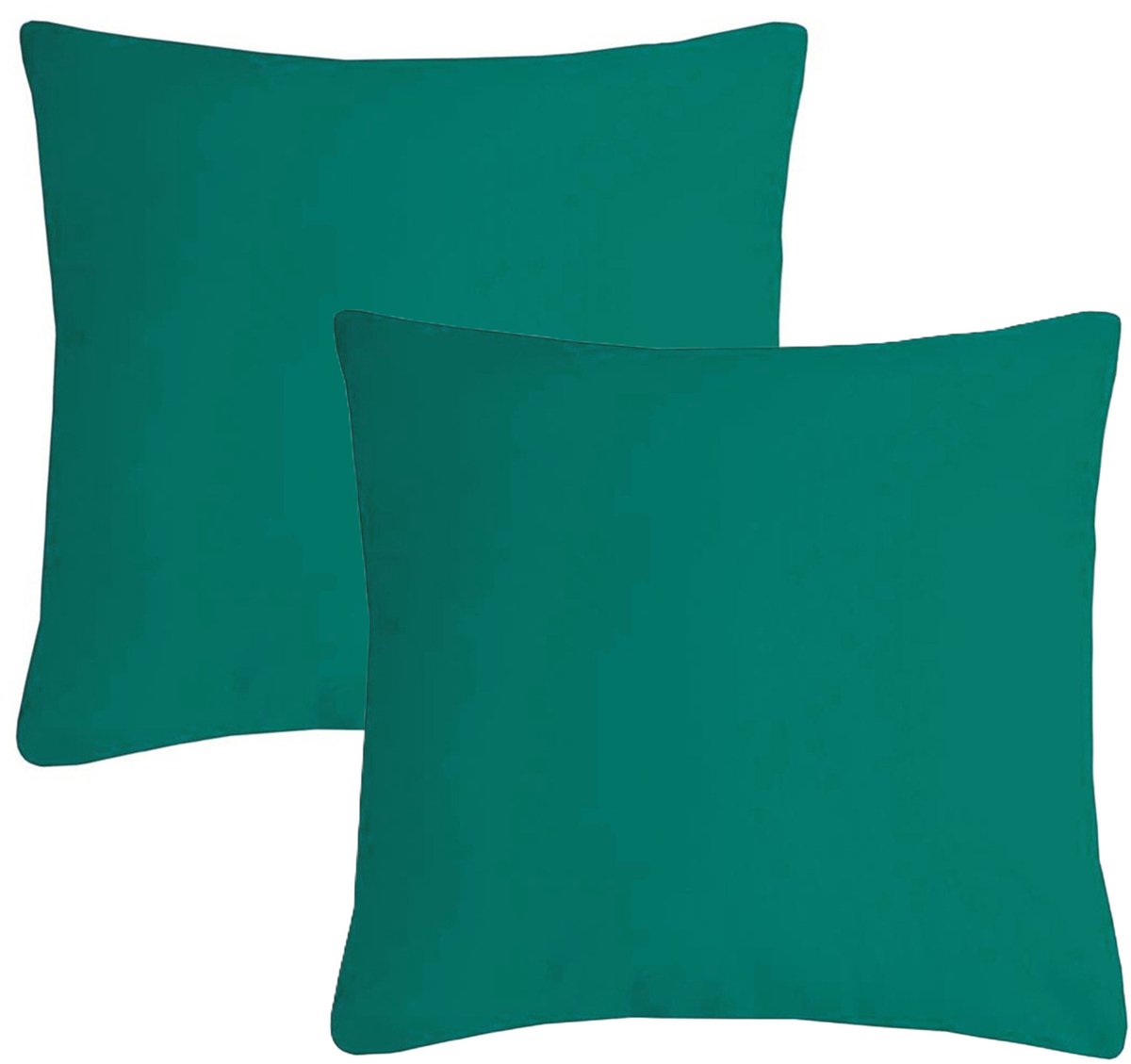 Stof Textile sierkussen Nelson - 2x - emerald groen - 40 x 40 cm - bank kussens - zitkussens - binnen/buiten - polyester