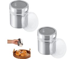 EXCITAT Poederpot voor stof - Metalen blik - Poederapplicator voor stof - Geschikt voor chocoladepoeder, poedersuiker, suiker, zout en cacaopoeder