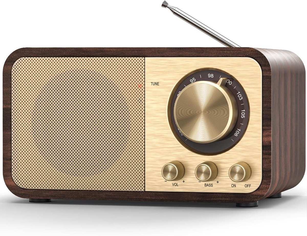 IBETTERTEC - Radio- Digitalradio- Retro Radio met Bluetooth- FM Radio- Vintage Radio met AUX/USB- Radio voor Keuken/Slaapkamer/Kantoor