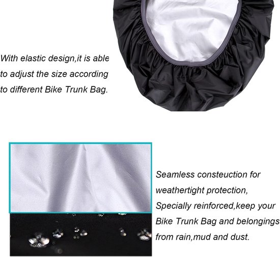 Fietskrat hoes - Mandhoes - Fietskrat afdekhoes - Fietsmand - Waterdichte Fietsboxhoes - Fiets Achterdrager Regenhoes - Krathoes Fietsmand - Afdekhoes Waterbestendig - Crate Cover - Krathoes waterbestendig - Zwart van Merkloos — afbeelding 4