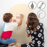 Elissio® Magneticoo Muursticker magnétique 100x80 cm - Sticker magnétique avec fonction tableau noir - Jaune sable - Tableau magnétique pour chambre d'enfant - Forme d'arche