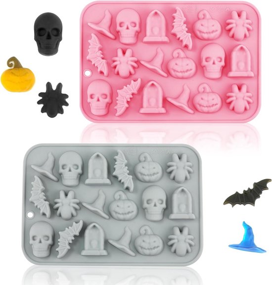Zeep Mallen, Halloween Skelet Siliconen Schedel Schedel Hoofd Polymeer Klei Fondant Mallen Cake Decorating Gereedschap Chocolade Snoep Hars Klei Schimmel 4.5x4.5cm