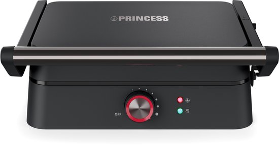 Princess Contactgrill - Multifunctionele Grill 27,5x18cm - 117502 - 1800W - Uitklapbaar - PFAS-vrij - Verwijderbare platen