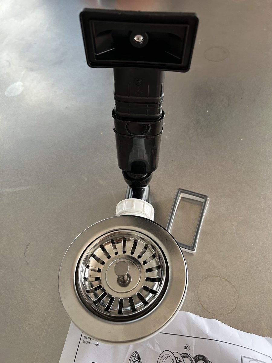 Korfplug Type B, 3 1/2 '' korfplug met wandoverloop, Korfplug, afvoerset.