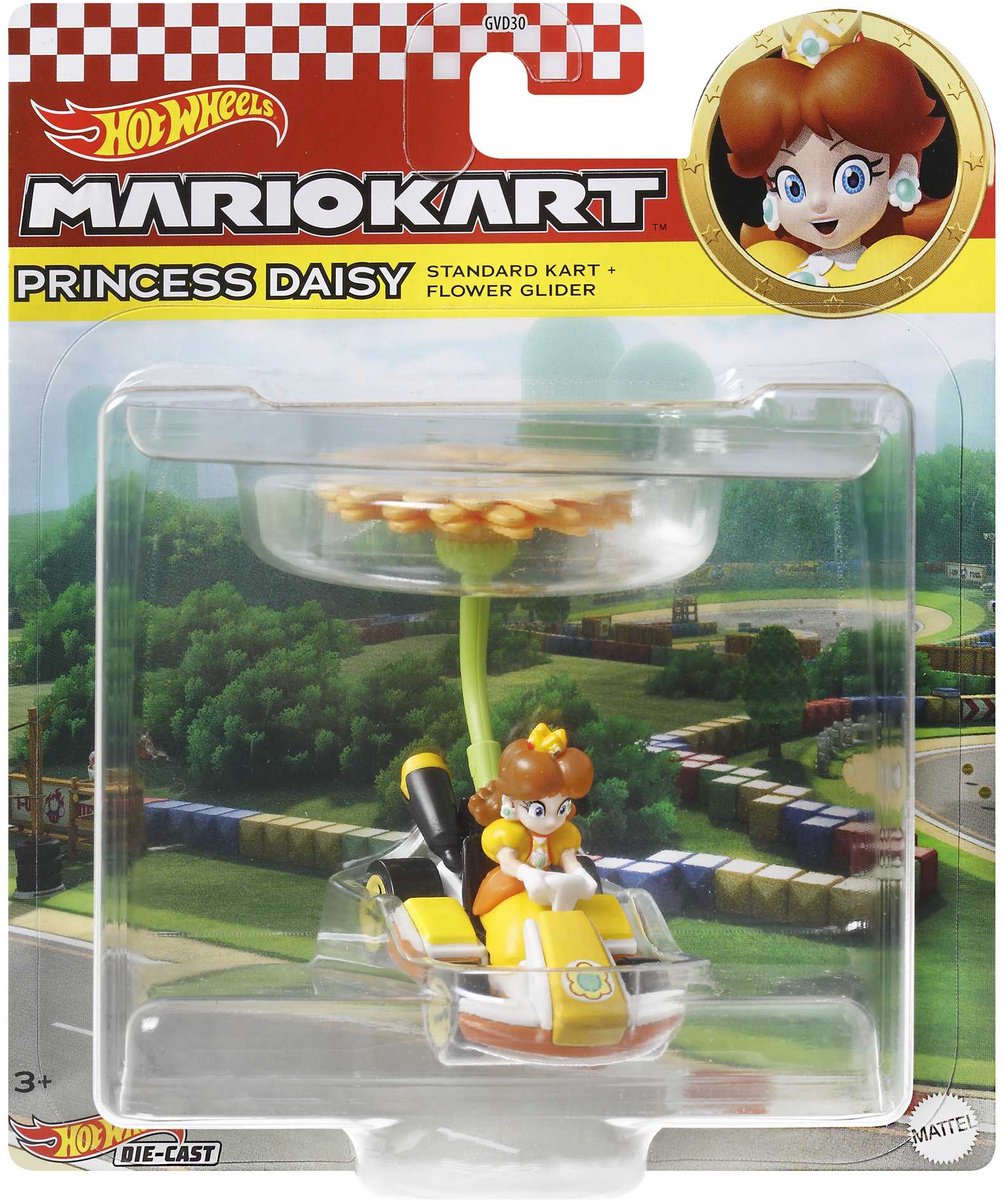 Hot Wheels - Mariokart - Princess Daisy - Standard Kart + Flower Glider - 1:64