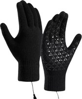 USB Verwarmde Handschoenen - Dames - Winter Warme Handschoenen - Touchscreen Gebreide Handschoenen - Gebreide Verwarmde Handschoenen - Verstelbare Temperatuur - Wintercadeau - Geschikt voor Autorijden, Hardlopen, Binnen, Buiten - Grijs