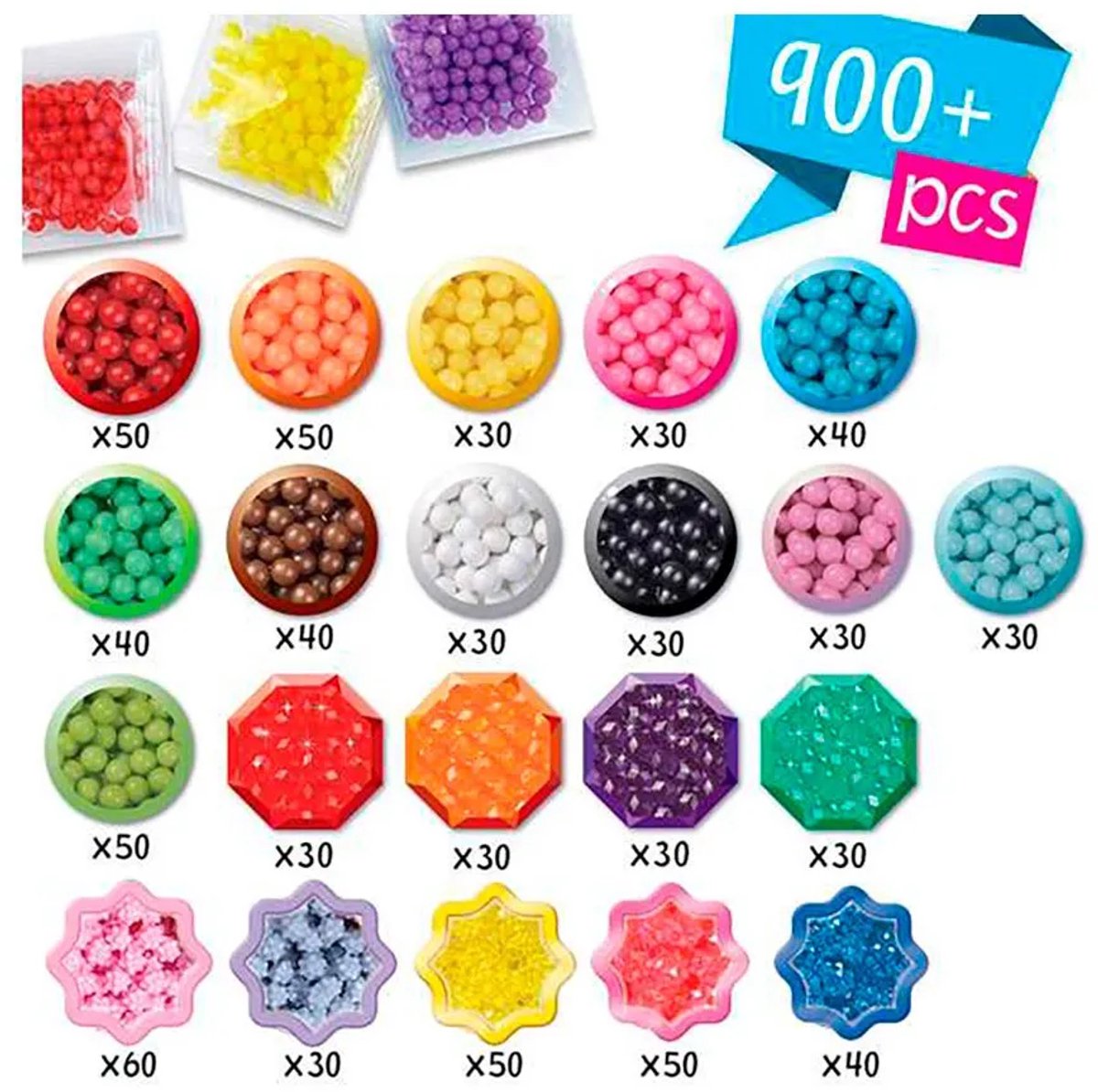 Aquabeads 31912 Beginners meeneemkoffer- COMPLETE KNUTSELSET- INCLUSIEF 900 PARELS IN 24 KLEUREN — afbeelding 15