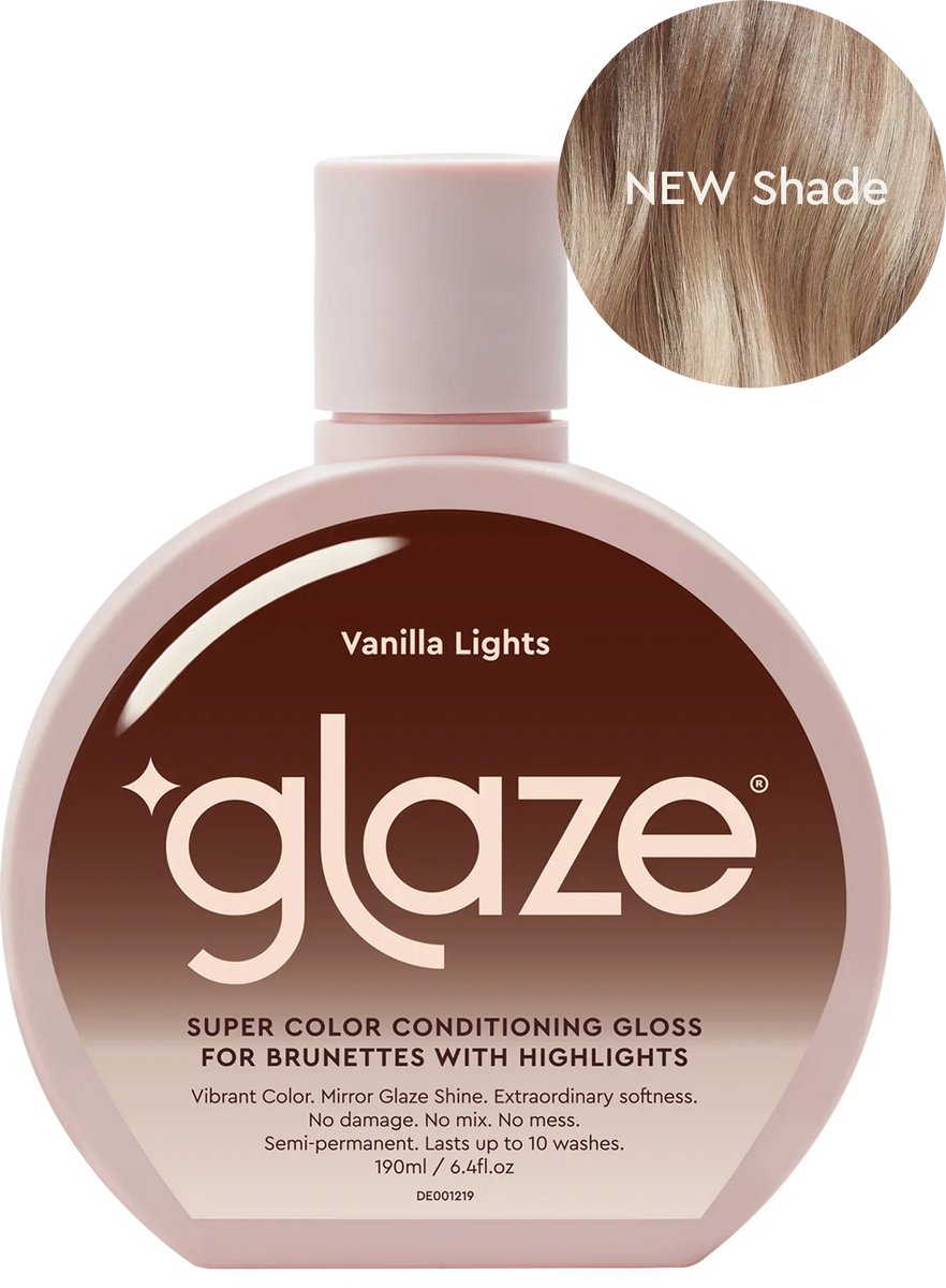 Glaze Hair Super Gloss - Color Conditioning Gloss - VANILLA LIGHTS- voor Lichtbruin tot Middelbruin haar met highlights of balayage- Semipermanent