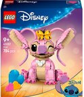 LEGO Disney Angel avec nœud, papillon, ballon en forme de cœur et Stitch sur la boîte.