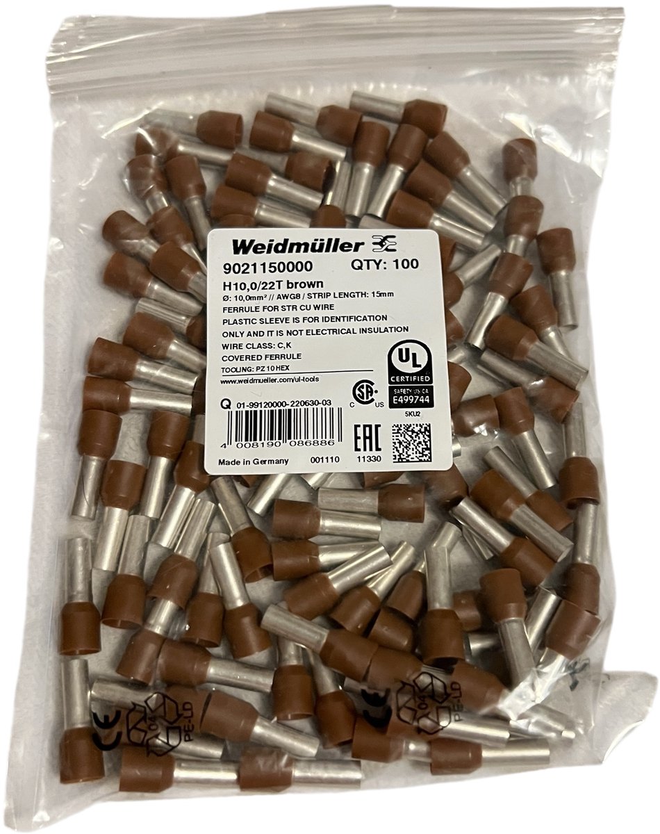 Weidmuller H10/22T BROWN 100 ST